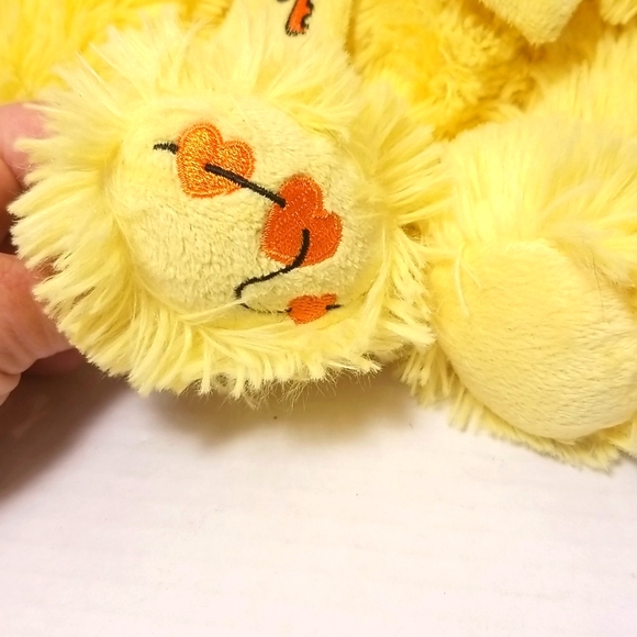 Yellow Fluffy LOVE Teddy Bear with Hearts Valentine's Day Plush - Picture 5 of 9